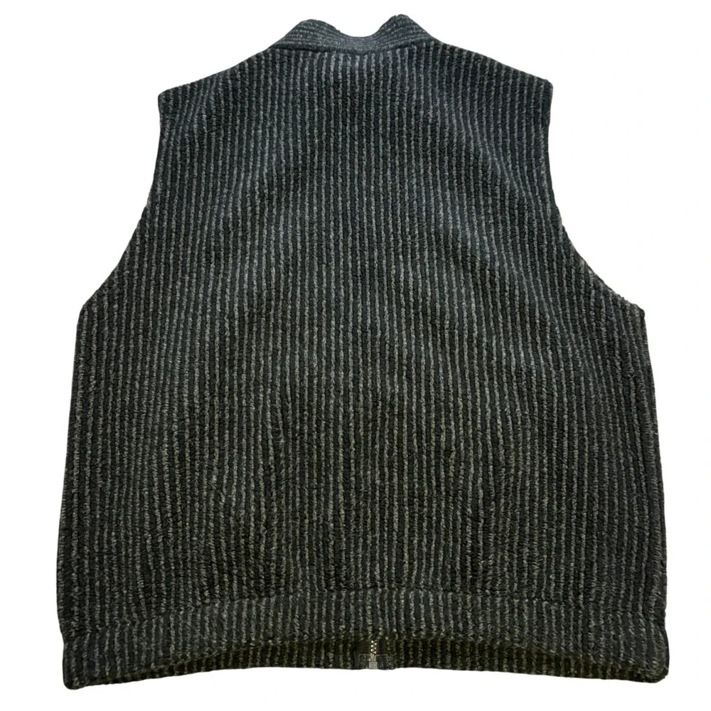 VTG Marker Fleece Vest Large Gray Ribbed Full Zip USA Made Ski Gorpcore Outdoor
